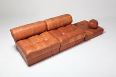  de Sede Cognac Leather Patchwork DS 88 De Sede Sectional Sofa 1970s - 939968