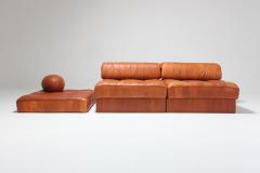  de Sede Cognac Leather Patchwork DS 88 De Sede Sectional Sofa 1970s - 939969