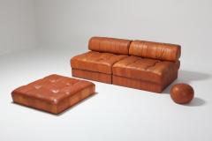  de Sede Cognac Leather Patchwork DS 88 De Sede Sectional Sofa 1970s - 939972
