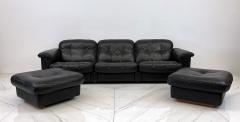  de Sede De Sede DS 101 James Bond Reclining Leather 3 Seat Sofa With 2 Ottomans - 3849280