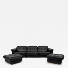  de Sede De Sede DS 101 James Bond Reclining Leather 3 Seat Sofa With 2 Ottomans - 3855018