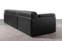  de Sede De Sede DS 76 Modular Sectional Sofa in Black Leather 1970s - 3989170