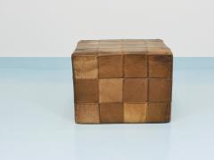  de Sede De Sede Patchwork Leather Cube Stool Pouf Ottoman Switzerland 1970s - 4632201