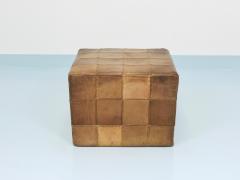  de Sede De Sede Patchwork Leather Cube Stool Pouf Ottoman Switzerland 1970s - 4632203