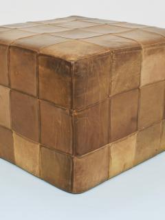  de Sede De Sede Patchwork Leather Cube Stool Pouf Ottoman Switzerland 1970s - 4632204