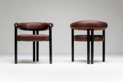  de Sede De Sede dining chairs by Nienkamper in brown leather and black tubular steel - 2019262