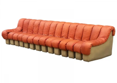  de Sede Mid Century Modern De Sede 600 Nonstop Curved Leather Sectional Sofa in Cognac - 2518362