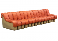  de Sede Mid Century Modern De Sede 600 Nonstop Curved Leather Sectional Sofa in Cognac - 2518363