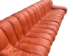  de Sede Mid Century Modern De Sede 600 Nonstop Curved Leather Sectional Sofa in Cognac - 2518389