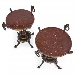  douard Li vre Antique pair of French Japonisme bronze and marble gueridons - 4448565