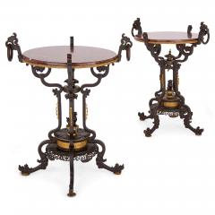  douard Li vre Antique pair of French Japonisme bronze and marble gueridons - 4448670