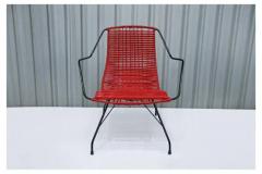  formA Mid Century Modern Armchair in Red Synthetic Chord Iron by Forma 1950s - 3821310