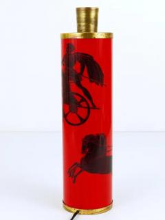  fornasetti Piero Fornasetti Greek Warrior Red and Black MidCentury Table Lamp Italy 1950s - 4057791