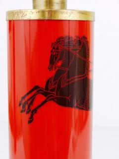  fornasetti Piero Fornasetti Greek Warrior Red and Black MidCentury Table Lamp Italy 1950s - 4057795
