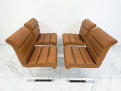  i4 Mariani Set of 4 Lugano Chairs in Cognac Leather i4 Mariani for Pace Collection 1970s - 4555731