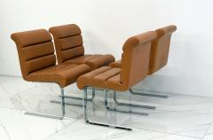  i4 Mariani Set of 4 Lugano Chairs in Cognac Leather i4 Mariani for Pace Collection 1970s - 4555732