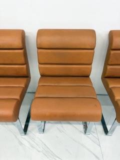  i4 Mariani Set of 4 Lugano Chairs in Cognac Leather i4 Mariani for Pace Collection 1970s - 4555737