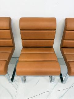  i4 Mariani Set of 4 Lugano Chairs in Cognac Leather i4 Mariani for Pace Collection 1970s - 4555738