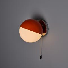 iGuzzini Harvey Guzzini Guzzini 1970s Italian Orange Metal Opaline Glass Wall Lamp Attributed to Guzzini - 4285785