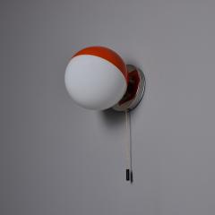  iGuzzini Harvey Guzzini Guzzini 1970s Italian Orange Metal Opaline Glass Wall Lamp Attributed to Guzzini - 4285788