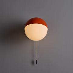  iGuzzini Harvey Guzzini Guzzini 1970s Italian Orange Metal Opaline Glass Wall Lamp Attributed to Guzzini - 4285791