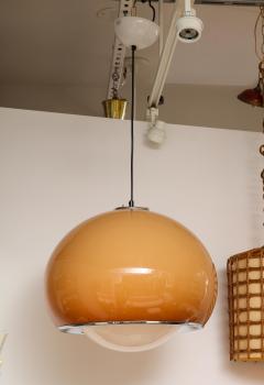  iGuzzini Harvey Guzzini Guzzini Harvey Guzzini Caramel Brown Space Age Pendant Chandelier Italy 1970s - 2586505