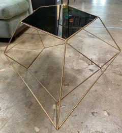  ma 39 Italian Rhomboidal sculptural brass and glass coffee table  - 1171509