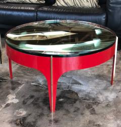  ma 39 Ma 39s Custom Red and Brass Magnifying Lens Coffee Table - 584478