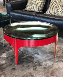  ma 39 Ma 39s Custom Red and Brass Magnifying Lens Coffee Table - 584482