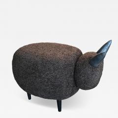  ma 39 Ma39 Pouf in Carved Wood Dark Brown Sheep Italy 21st Century - 4230479