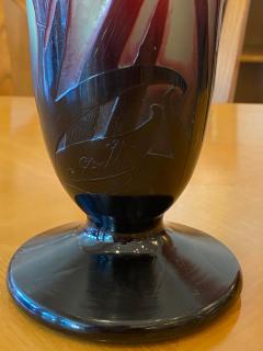  mile Gall Art Deco Orchid Glass Vase by E Gall  - 2921736