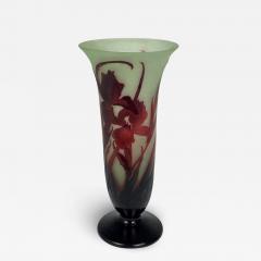  mile Gall Art Deco Orchid Glass Vase by E Gall  - 2927891