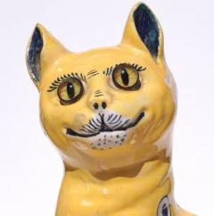  mile Gall Emile Galle Faience Painted Pottery Cats Pair - 3605514