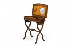  mile Gall Emile Galle French Art Nouveau Lift Top Marquetry Floral Inlaid Wooden Table - 4274308