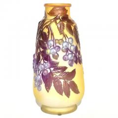  mile Gall Emile Galle French Art Nouveau Souffl Berry Vase - 3357283