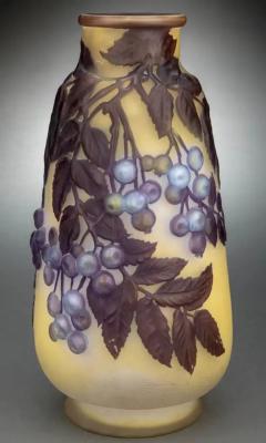  mile Gall Emile Galle French Art Nouveau Souffl Berry Vase - 3357300