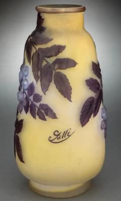  mile Gall Emile Galle French Art Nouveau Souffl Berry Vase - 3357301