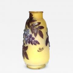  mile Gall Emile Galle French Art Nouveau Souffl Berry Vase - 3359573