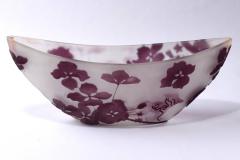  mile Gall Emile Galle French Cameo Art Glass Bowl Hydrangea Flowers C A 1900 s - 3299484