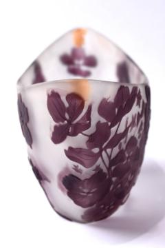  mile Gall Emile Galle French Cameo Art Glass Bowl Hydrangea Flowers C A 1900 s - 3299494