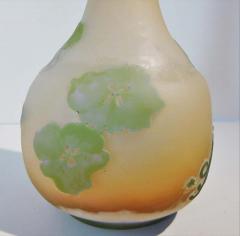  mile Gall Emile Galle Tall Bud Vase in Triple Overlay and Etched Art Nouveau Glass - 2107432