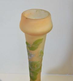  mile Gall Emile Galle Tall Bud Vase in Triple Overlay and Etched Art Nouveau Glass - 2107439