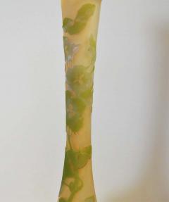  mile Gall Emile Galle Tall Bud Vase in Triple Overlay and Etched Art Nouveau Glass - 2107440