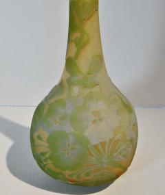  mile Gall Emile Galle Tall Bud Vase in Triple Overlay and Etched Art Nouveau Glass - 2107443