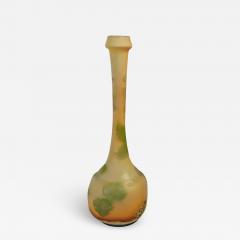  mile Gall Emile Galle Tall Bud Vase in Triple Overlay and Etched Art Nouveau Glass - 2119822