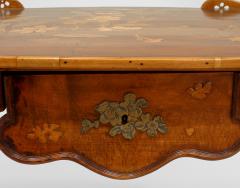  mile Gall French Art Nouveau Walnut and Floral Inlaid Serving Table - 429028