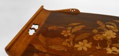  mile Gall French Art Nouveau Walnut and Floral Inlaid Serving Table - 429030