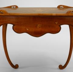  mile Gall French Art Nouveau Walnut and Floral Inlaid Serving Table - 429033