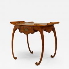  mile Gall French Art Nouveau Walnut and Floral Inlaid Serving Table - 429422