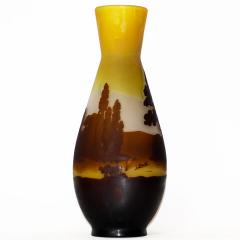  mile Gall Galle Cameo Glass Landscape Vase - 4320830